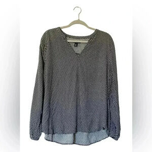 GAP Women’s  black & white Polkadot Blouse Top Size XL
